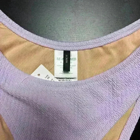 J.CREW Textured Curved-Waist Cheeky Bikini Bottom High Cut Lavender Size Small - Picture 3 of 4
